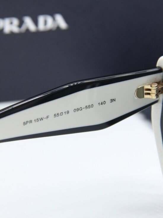 Prada PR15WS 09Q5S0 Square Sunglasses – Black/Talc\\Dark Grey main image 4